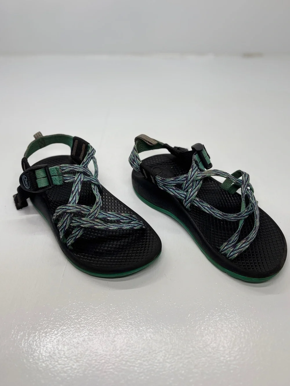 Chaco Kids Z/1 Sport Sandals Youth Size 13 Green Black Hiking Water Shoes